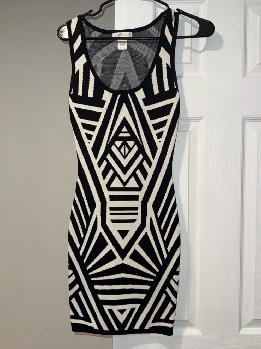Black & White Geometric Tank Mini Dress
